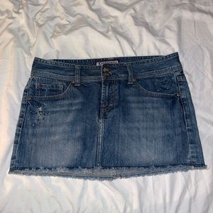 vintage jean mini skirt